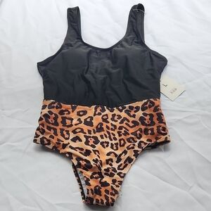 Leopard Print One-Piece Swimsuit